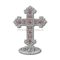 6-146Ag cruce metal cu baza - argintie 13,5x10cm 72/bax