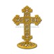 6-146Au cross, metal base, silver 13,5x10cm 72/box