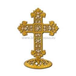 6-146Au σταυρό, τη βάση μετάλλων, ασημένιο 13,5x10cm 72/κιβώτιο
