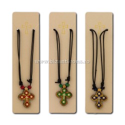 24-98 of the necklace thread + cross, wood + metal, 12/set