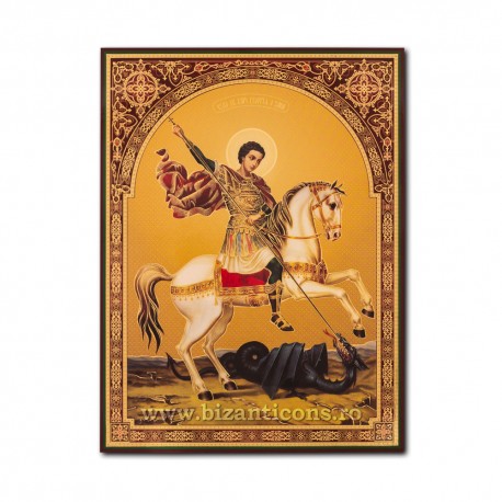 1865-010 το Εικονίδιο της ρωσικής ΧΑΡΤΌΝΙ 30x40 του Αγίου Γεωργίου