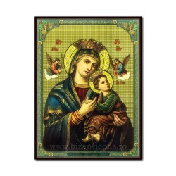 Εικονίδιο πάνω σε ξύλο, Μητέρα του Θεού Patimitoarea - πρόβατα στο πράσινο, 30x40 cm.