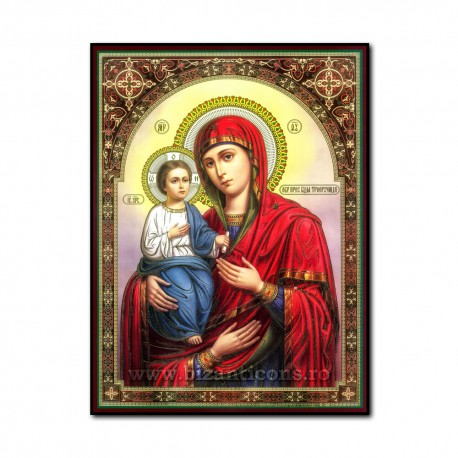 Icon on wood - virgin mary with 3 hands, 30x40 cm.