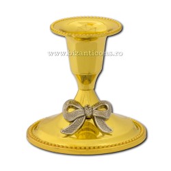 The 52-155Au the candlestick low - the bow 7x7cm metal, gold, 2/set, 288/pack