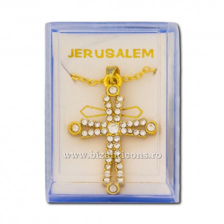 The 41-m26Au necklace, gold - cross-stones, 24/box