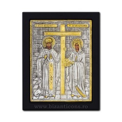 Το εικονίδιο με το ασημωμένο 19x26 st. Αγίου Κωνσταντίνου και Έλενα, K104Ag-011