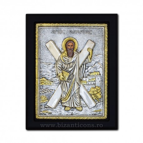 Икона argintata 19x26 Святого Андрея K104Ag-118