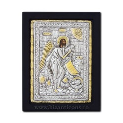 The icon with silvered 19x26 of St. John the Baptist K104Ag-121