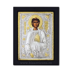 The icon with silvered 19x26 of St. Stephen K104Ag-158