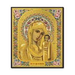 Икона на дереве - " божья Матерь казанская 15x18 см