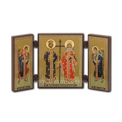181-011 Triptic lemn 13x7,3 Sf Constantin si Elena 11buc/cutie