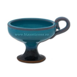 CATUIE ceramica fara capac medie - bleu 9x7cm D82-5 36/bax