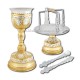 SET SF. VASE 0,9 l aurite si argintate + patina - floral + sfinti S18-31SG