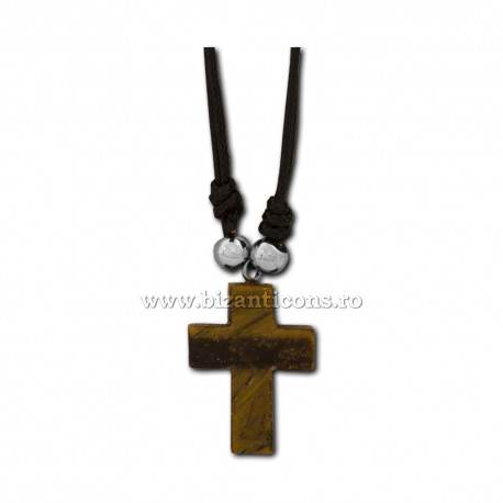 43-25 colier + cruce piatra naturala 12/set