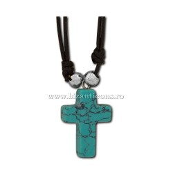 43-26 colier + cruce piatra naturala 12/set