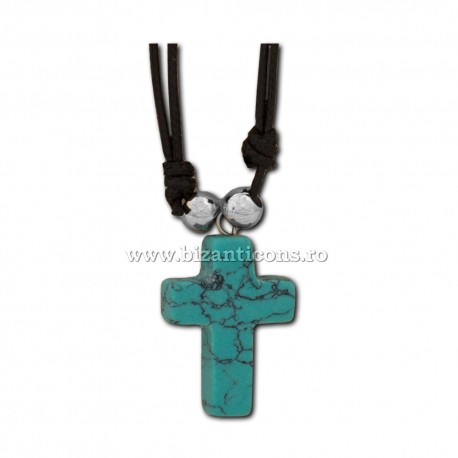 43-26 colier + cruce piatra naturala 12/set