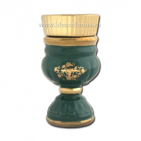 121-2-5 Candela ceramica medie - Verde