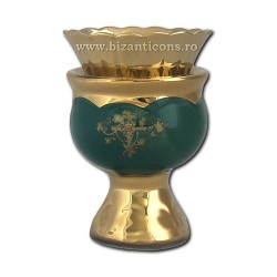 121-4-5 Candela ceramica medie - Verde