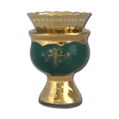 121-4-5 Candela ceramica medie - Verde