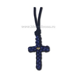 9-12-1 colier textil - negru + albastru 12/set