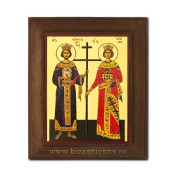 1828-011 Icoana fond auriu 11x13 - Sf Constantin si Elena