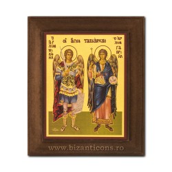 1828-033 Icoana fond auriu 11x13 - Sf Mihail si Gavriil