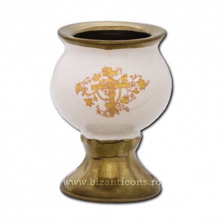 121-6-4 Candela ceramica mica - Alb 121-6-4 Candela ceramica mica - Alb