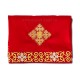 ILITON matase - rosu - cruce + margine brodata 70x70 IL202-8