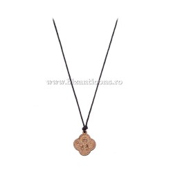 Colier ata - medalion lemn 12/set
