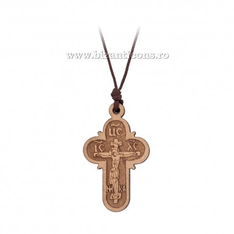 24-122 ожерелье, нить + крест деревянный на 12/комплект