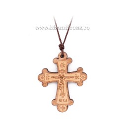 24-128 ожерелье, нить + крест деревянный на 12/комплект