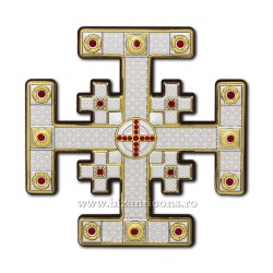 Cruce Jerusalem Ag925 pe lemn 12,5x12,5 PC-12