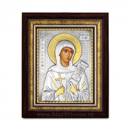 The icon with silvered - Holy Mother Parscheva Iasi 36x44cm K700-146