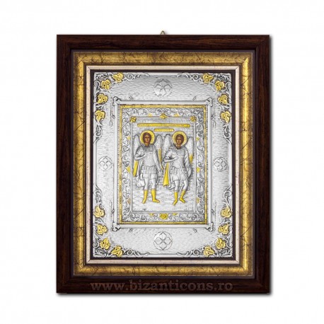 Icoana argintata - Sfintii Arhangheli Mihail si Gavriil 36x44cm K700-033