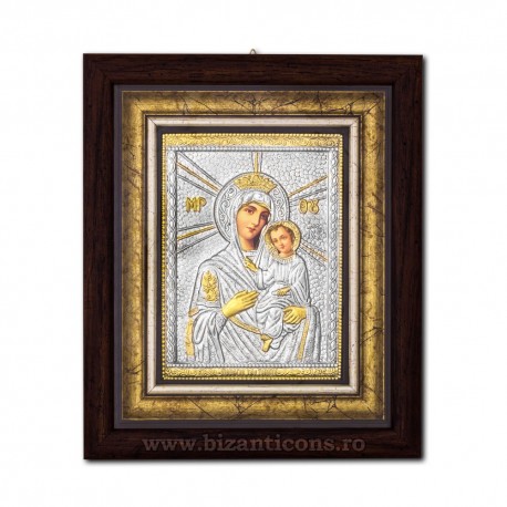 The icon with silvered our lady of Tinos 27x32 cm-K701-410