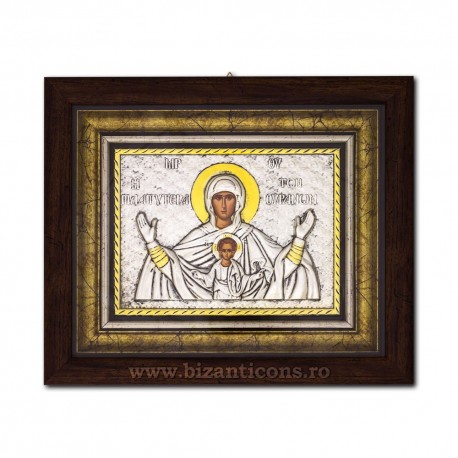 Икона argintata - девы марии Королевы Небес - Platitera 27x32 см K701-409