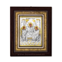 Το εικονίδιο με το ασημωμένο - η Αγία Τριάδα, 27x32 cm-K701-215
