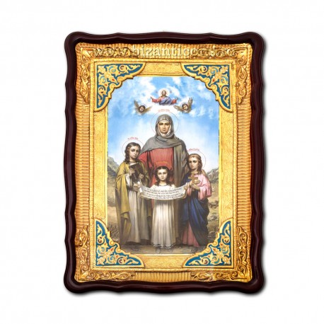 Icoana in rama Sf Sofia si cele 3 fiice Pistis, Elpis si Agapis 62x82 cm ST 68-124