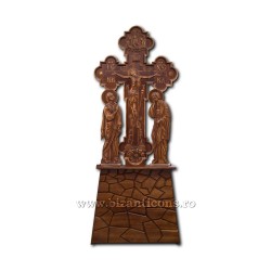 CRUCE altar lemn sculptat + suport ...cm R125-30