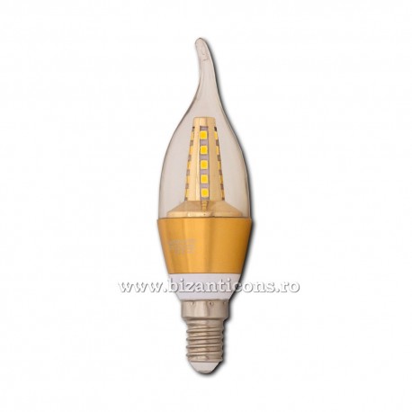 28-15G bec lumanare LED E14 5W - l. galbena 100/bax