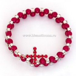 63-9 Metanie perle color cu pietre + cruci 12/set RTR RED 50%