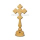 Cruce binecuvantare aurita si gravata - cu pietre si email - cu baza detasabila