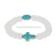 40-371 metanie piatra naturala + cruce turquoise - carton 12/set