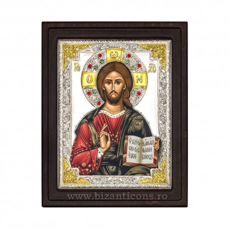 Icoana argint - M Kazan - Pantocrator - 25x32 HD60-001