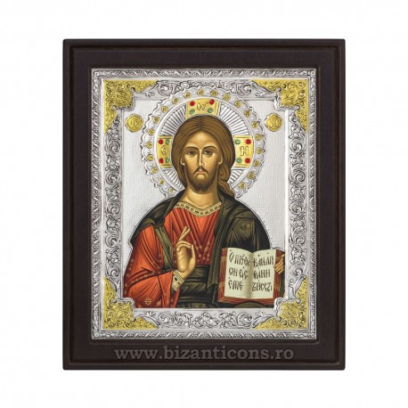 Icoana argint - M Kazan - Pantocrator - 36x43 HD70-001