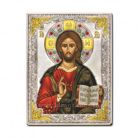 Icoana argint - M Kazan - Pantocrator - 19x26 HG50-001