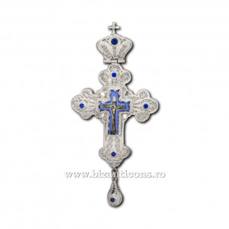 Крест Stavrofor - "водяной знак" Ag925 - mail - драгоценные камни, 12x5cm FD2226 - 40gr.