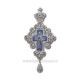 The cross in Bucharest - filigree-Ag925 - enamel - rhinestones - pearls 18x9cm FD2232 - 80gr.