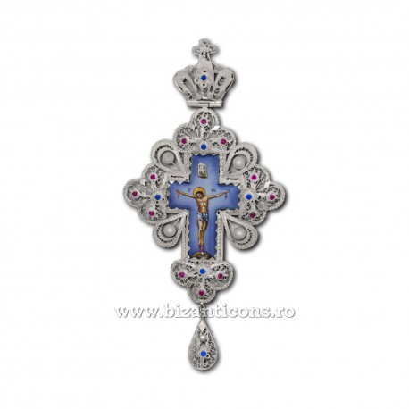 Крест Stavrofor - "водяной знак" Ag925 - mail - драгоценные камни - жемчуг, 18x9cm FD2232 - 80gr.