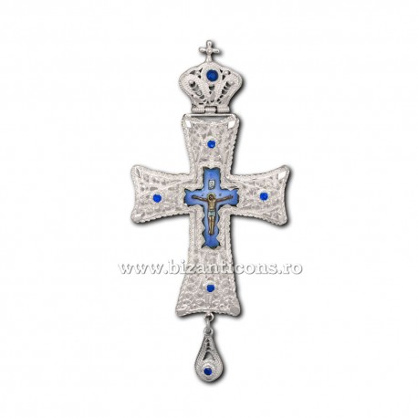 Крест Stavrofor - "водяной знак" Ag925 - mail - драгоценные камни, 12x5cm FD2244 - 45gr.